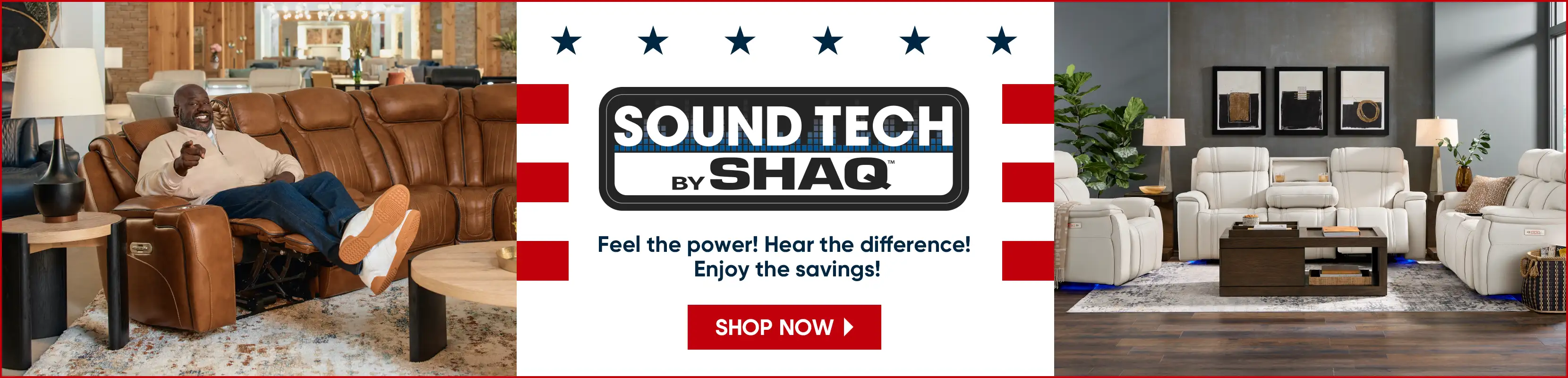 SOUND TECH by SHAQ. Feel the power! Hear the difference! Enjoy the savings!
