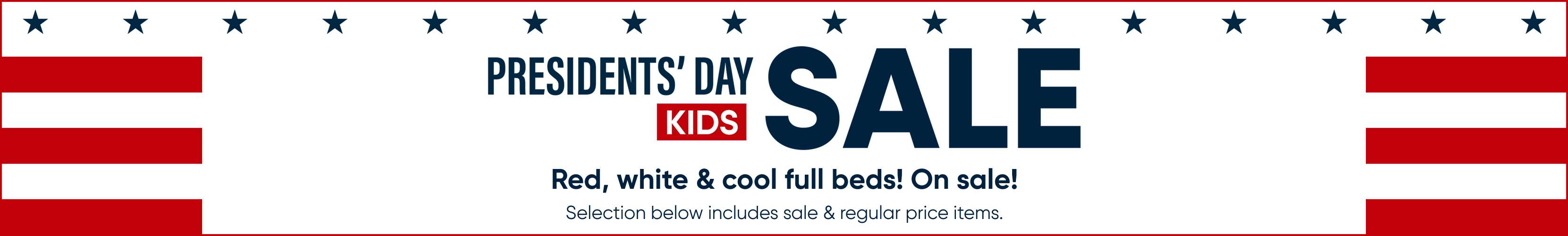 PRESIDENTS' DAY SALE. Red, white & cool full beds! On sale!
