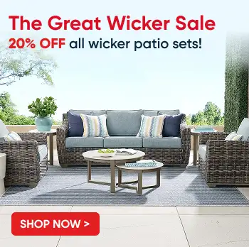 The Great Wicker Sale: 20% off all wicker patio sets! Shop now.

