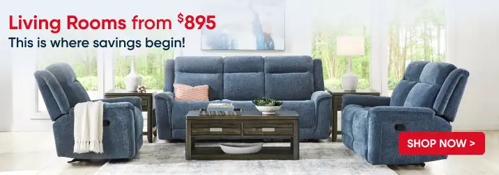Living Rooms from $895. This is where savings begin!
