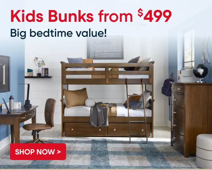 Kids Bunks from $499. Shop Now. Bunk bed in a bedroom.
