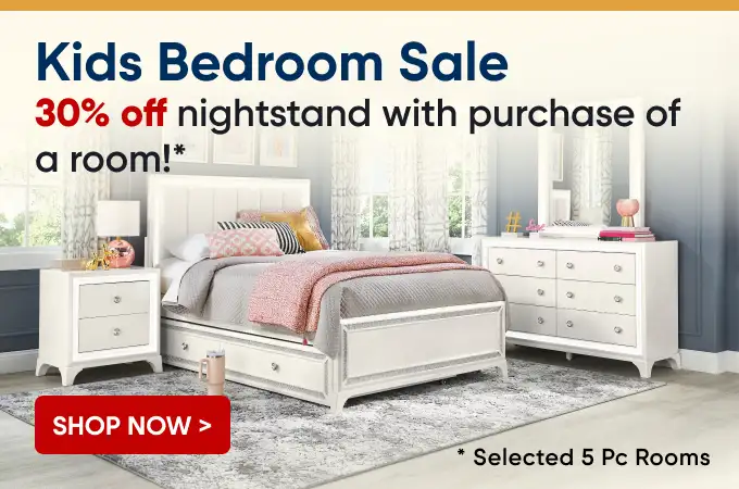 Kids Bedroom Sale: 30% off nightstand with purchase of a room.