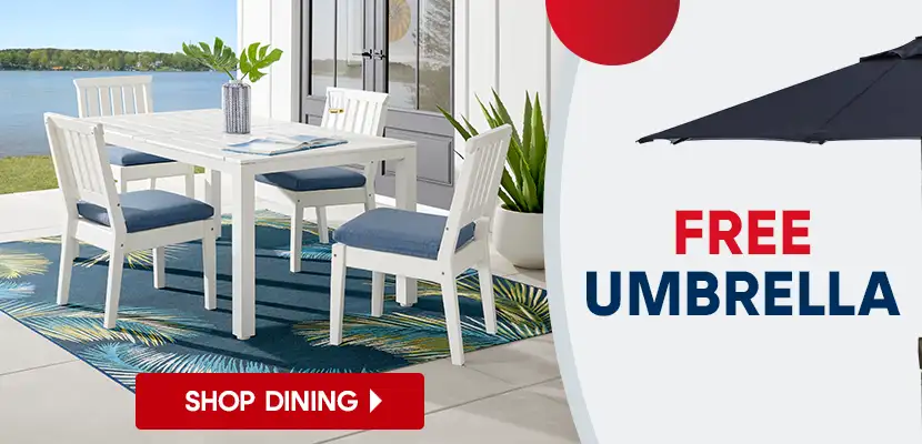 FREE UMBRELLA. Shop dining set.