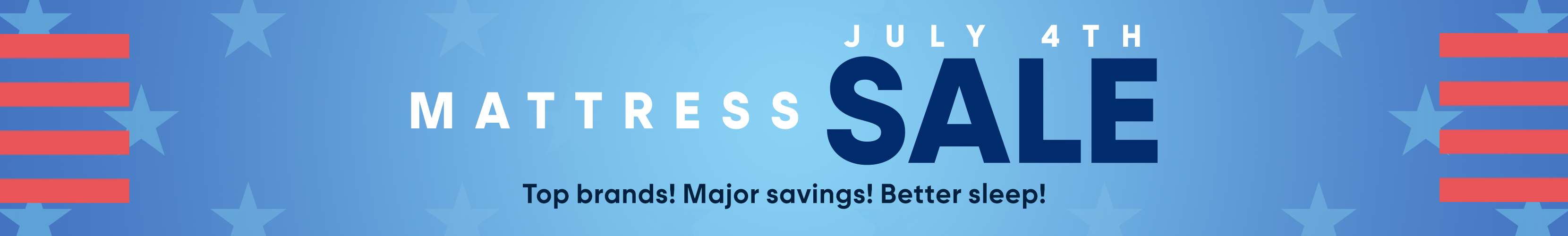 MATTRESS SALE - July 4th sale with patriotic design.