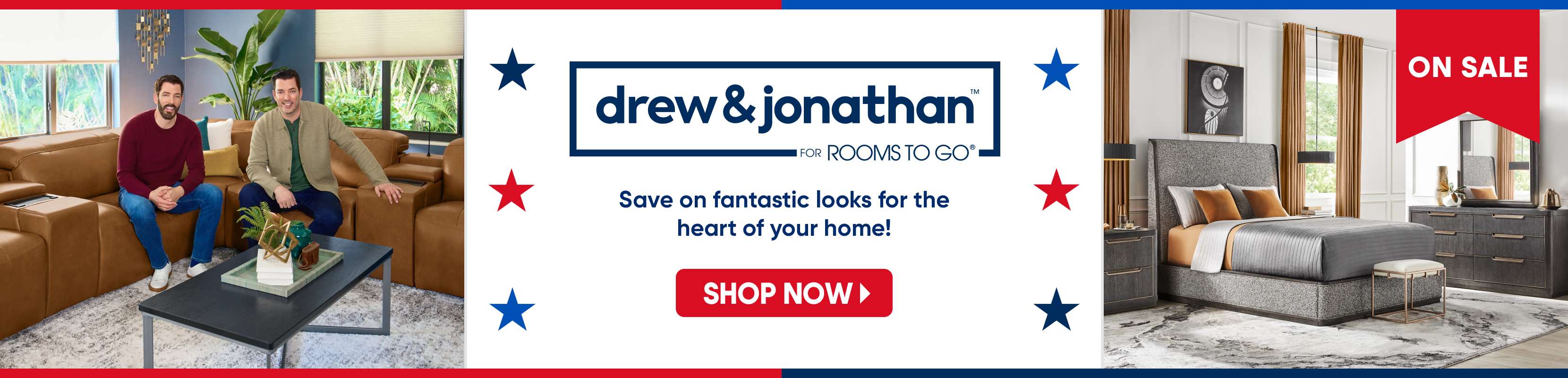 drew & jonathan for Rooms To Go sale: Shop now for fantastic looks for the heart of your home!
