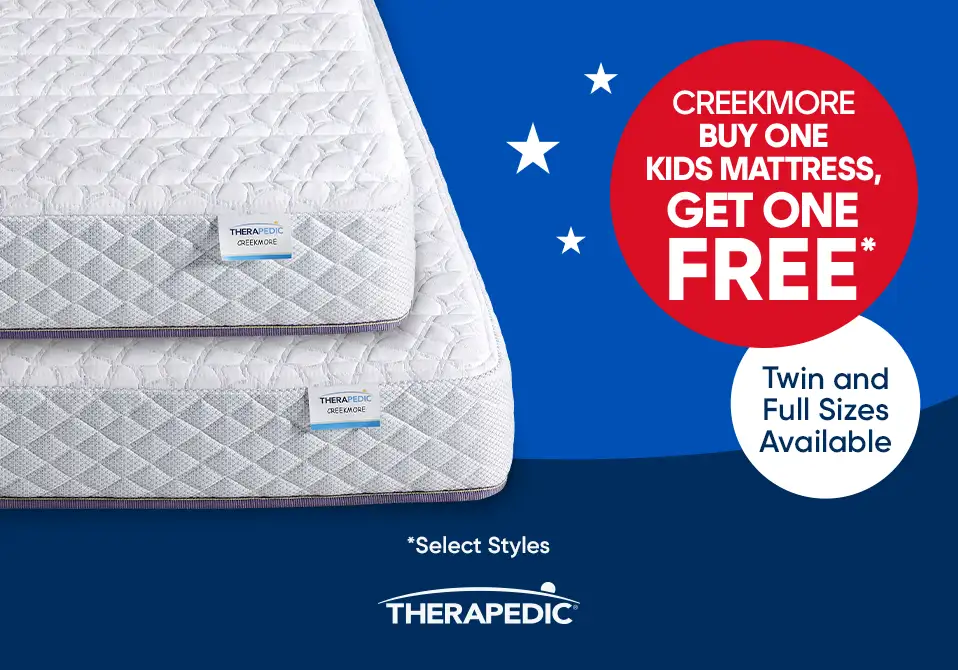 CREEKMORE BUY ONE KIDS MATTRESS, GET ONE FREE. Twin and Full Sizes Available.
