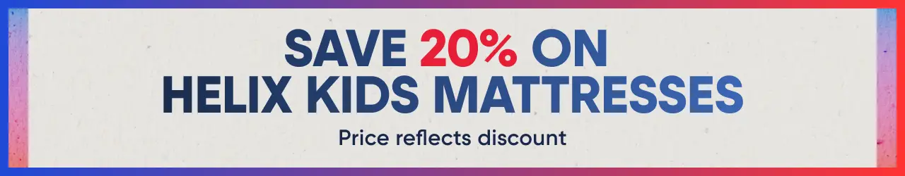 SAVE 20% ON HELIX KIDS MATTRESSES. Price reflects discount.