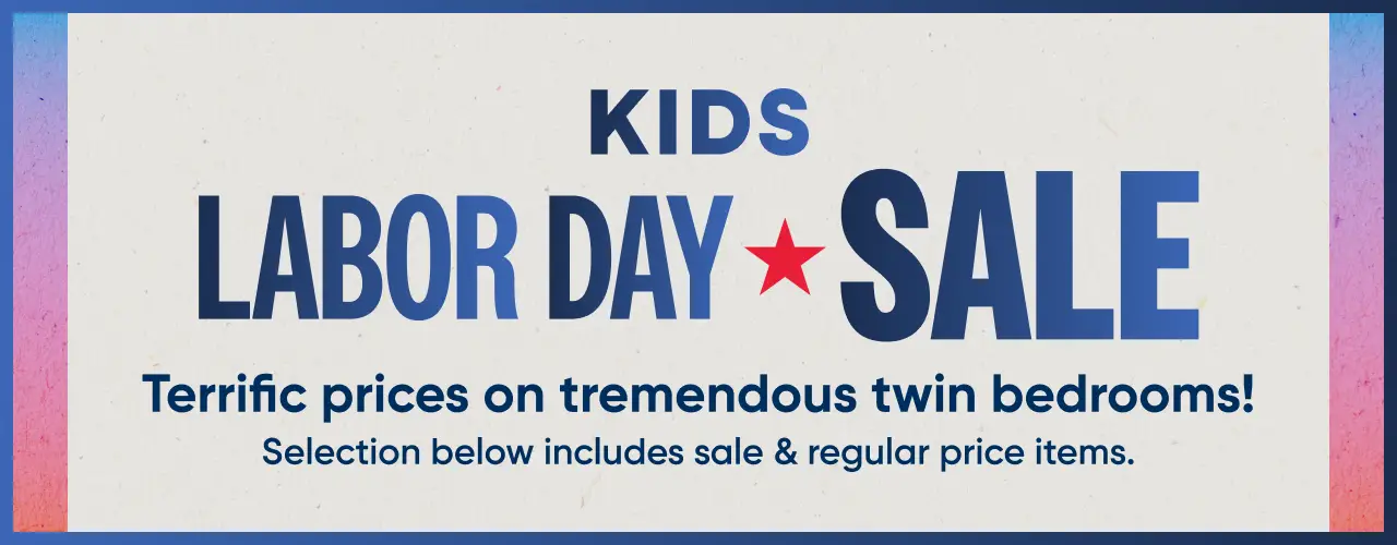 Kids Labor Day Sale: Terrific prices on tremendous twin bedrooms! Selection below includes sale & regular price items.