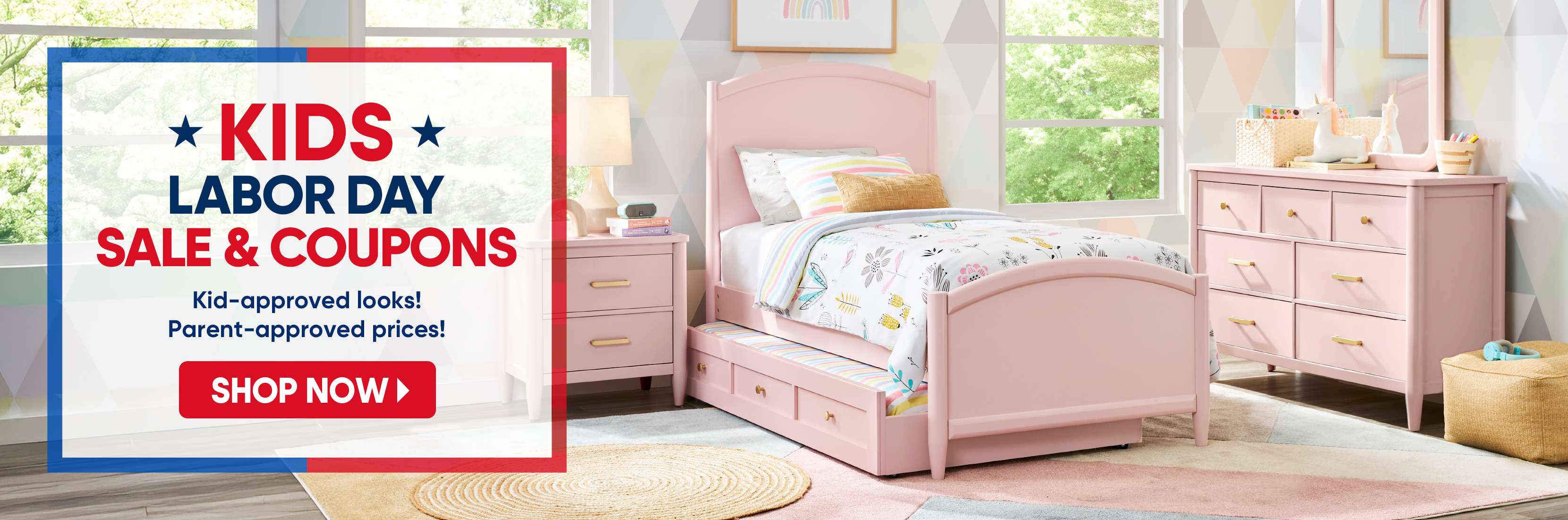KIDS LABOR DAY SALE & COUPONS. Shop Now. Pink bedroom furniture.
