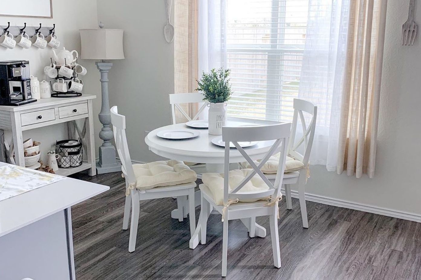 white kitchen table