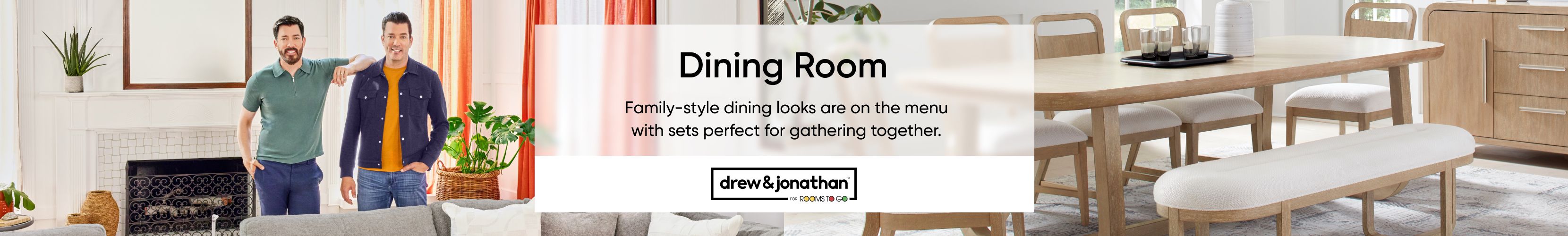 Dining Room. Family-style dining looks are on the menu with sets perfect for gathering together.

