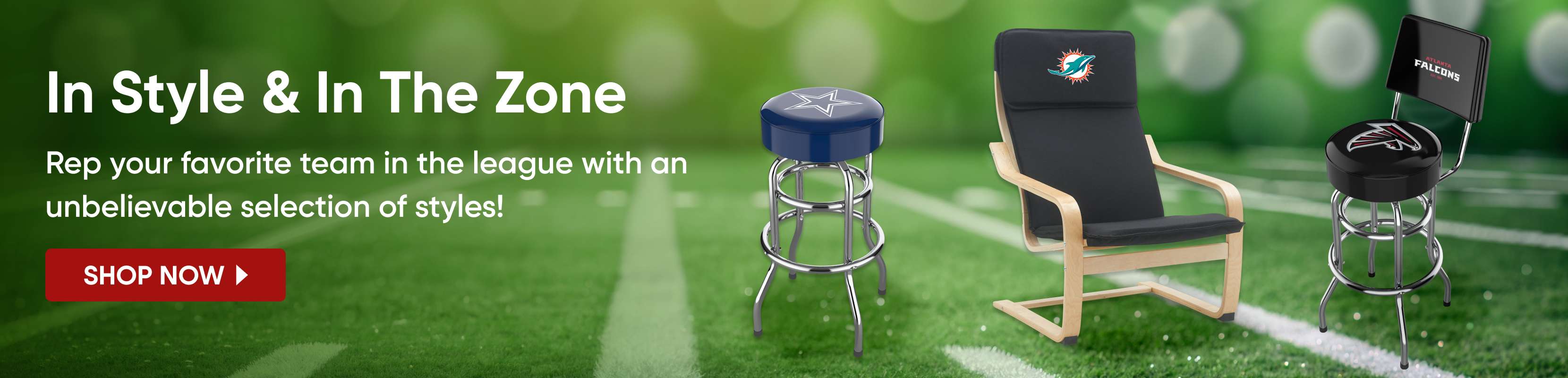 In Style & In The Zone. Shop now for team-themed stools and chairs.
