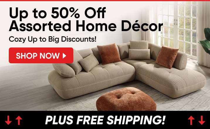 Up to 50% Off Assorted Home Décor. Plus free shipping!
