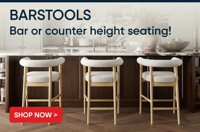 BARSTOOLS. Bar or counter height seating! Shop Now >
