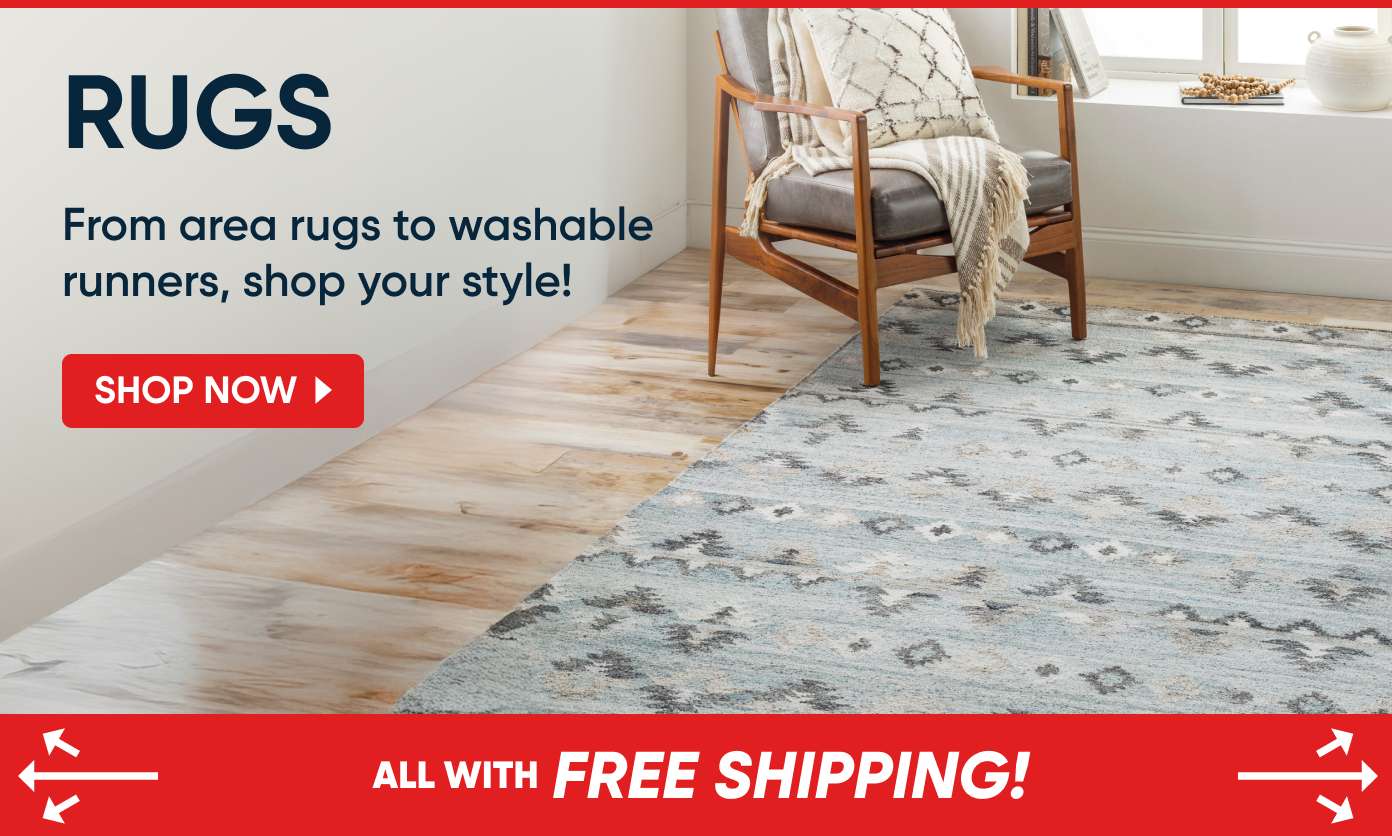 RUGS. From area rugs to washable runners, shop your style! All with free shipping.
