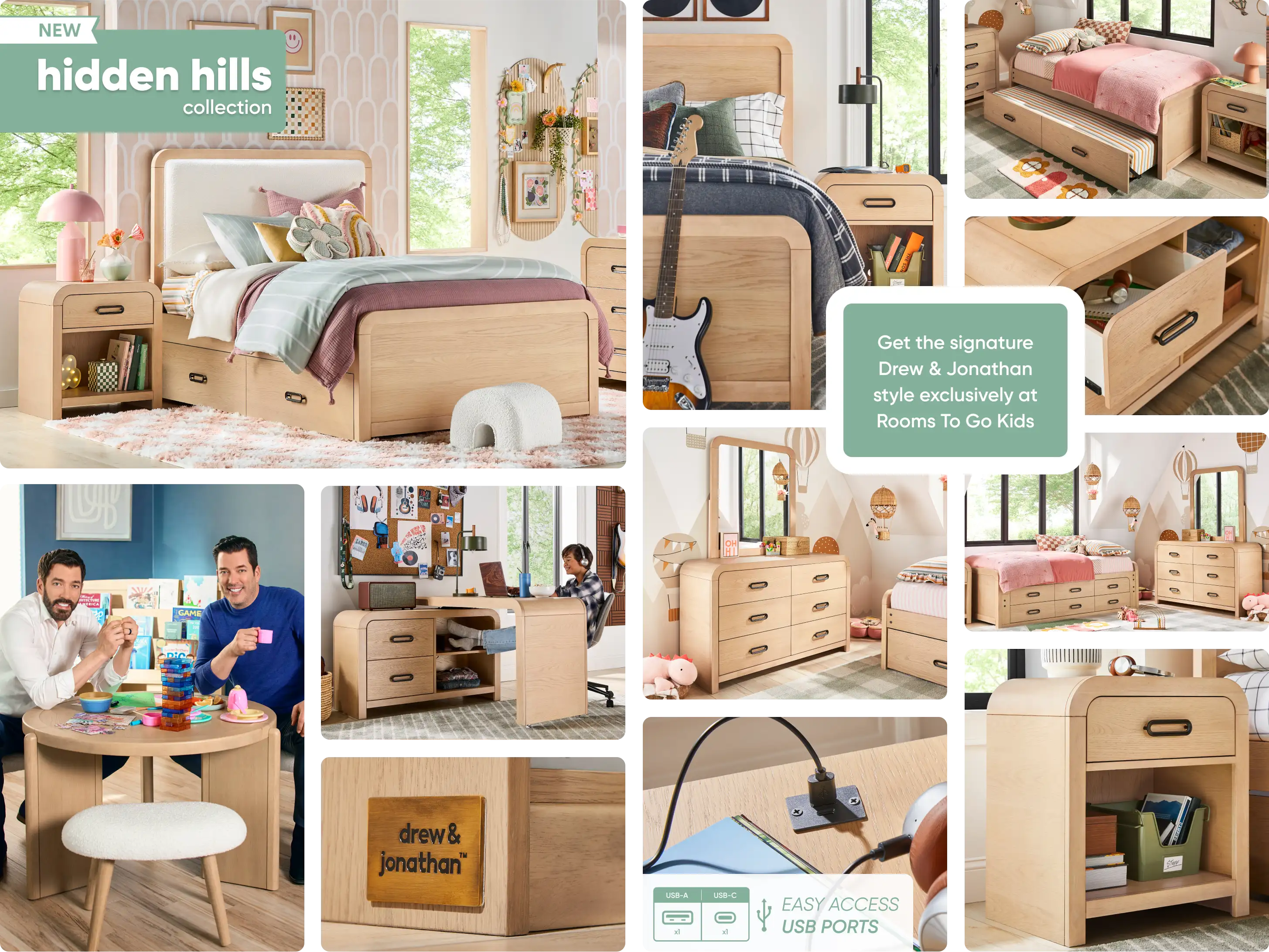 NEW hidden hills collection. Furniture collection with beds, desks, and nightstands.
