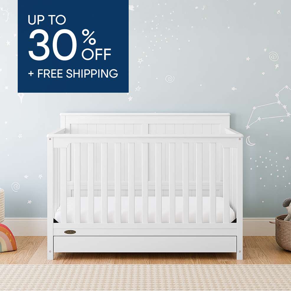 Up to 30% off + free shipping. White crib.
