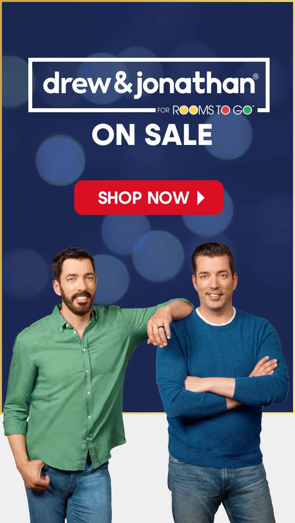 drew & jonathan for Rooms To Go. On Sale. Shop Now. Two men in casual wear.
