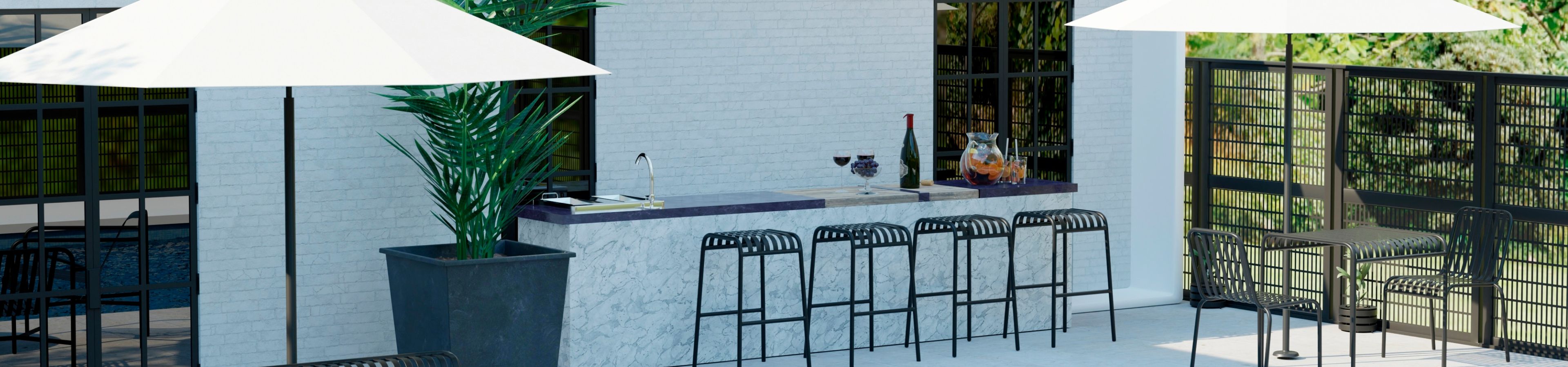 black metal bar stools