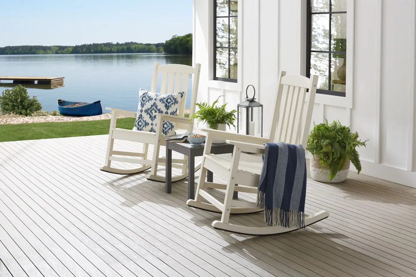 Infusing Texture and Patterns into Black and White Patio Decor image - Rocking Chair.jpg