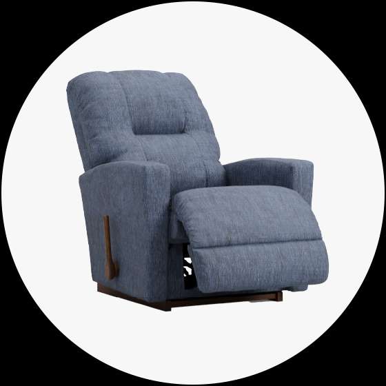 Blue recliner chair.
