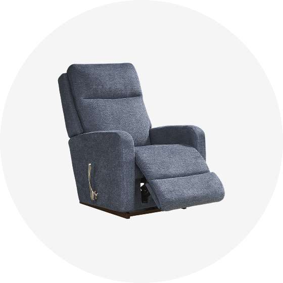 Blue recliner chair.
