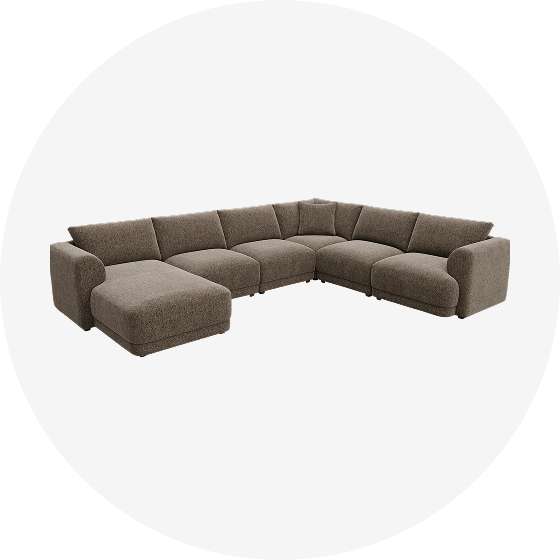 Brown sectional sofa.
