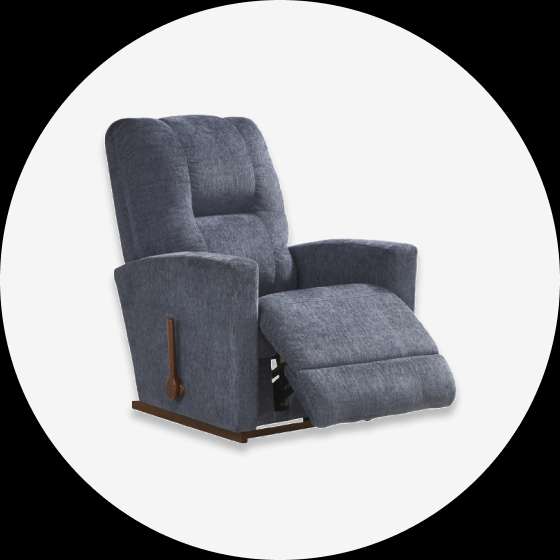Blue recliner chair.
