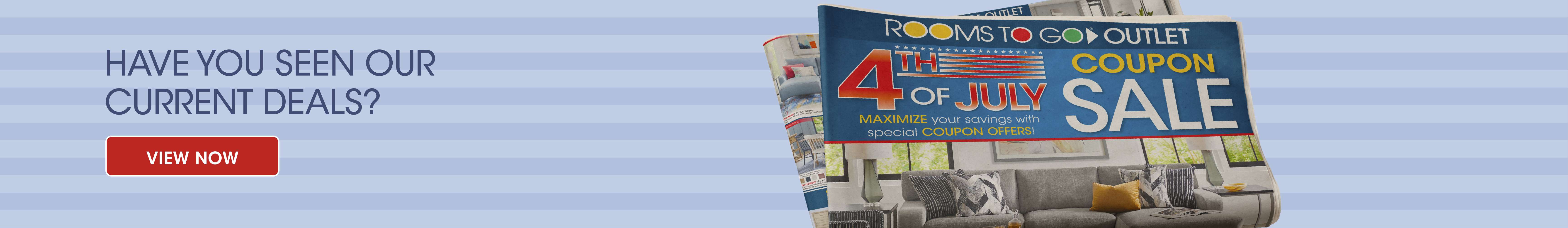 Rooms to Go Outlet 4th of July Coupon Sale. View Now.
