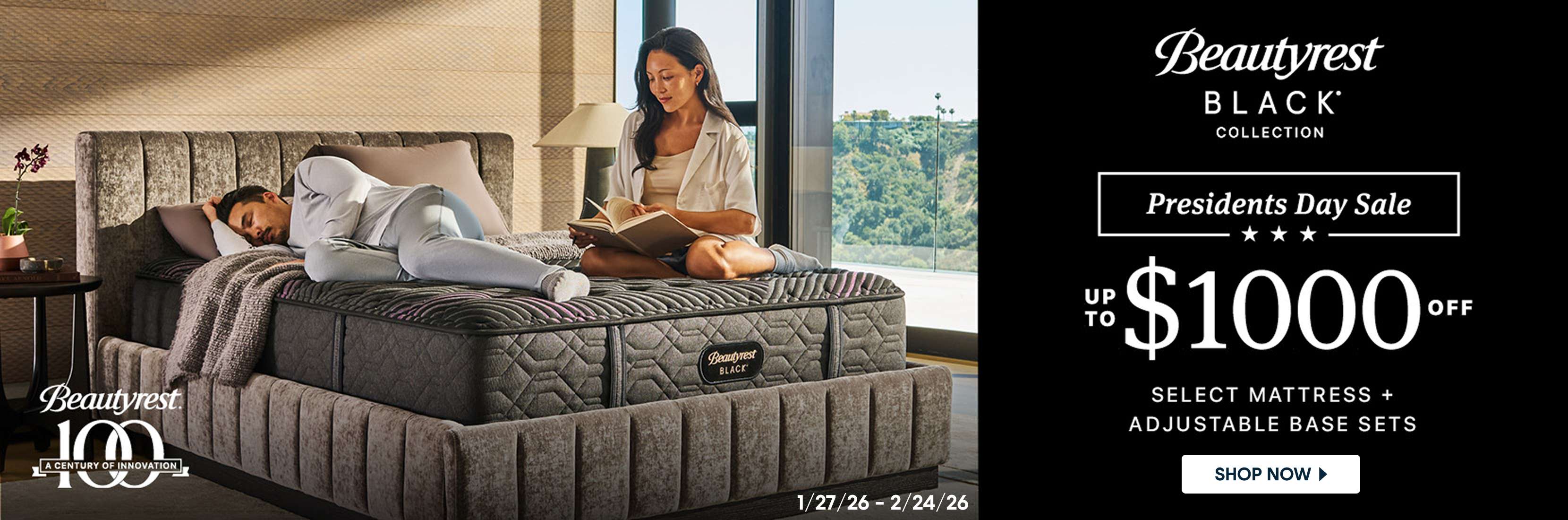 Beautyrest Presidents Day Sale: Up to $1000 off select mattress + adjustable base sets.
