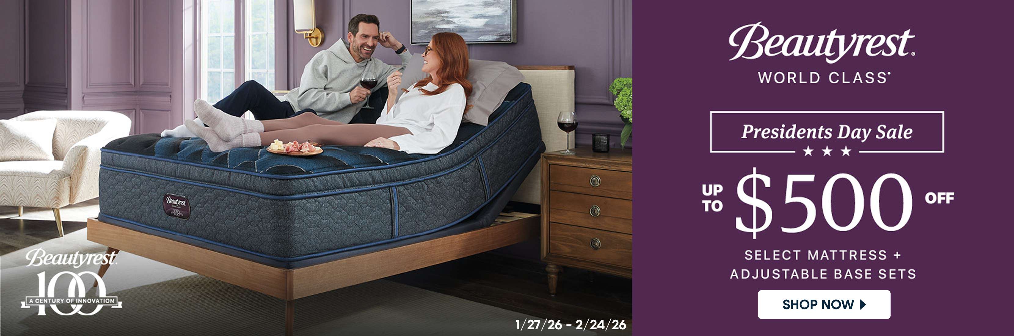 Beautyrest Presidents Day Sale: Up to $500 off select mattress + adjustable base sets.
