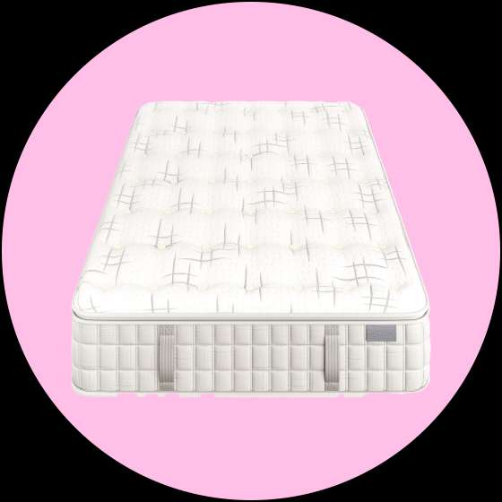 Mattress on a pink background.
