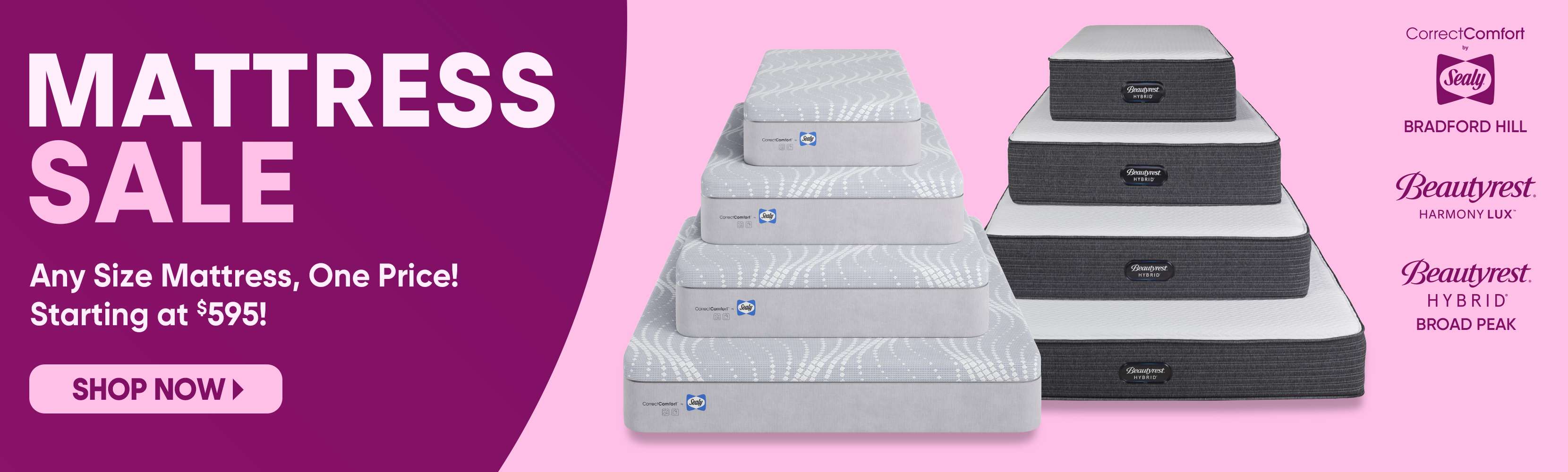 Mattress sale: Any size mattress, one price starting at $595. Shop now.
