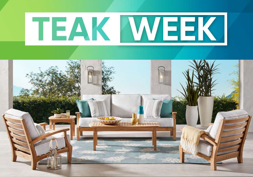 TEAK WEEK. Outdoor teak furniture set.
