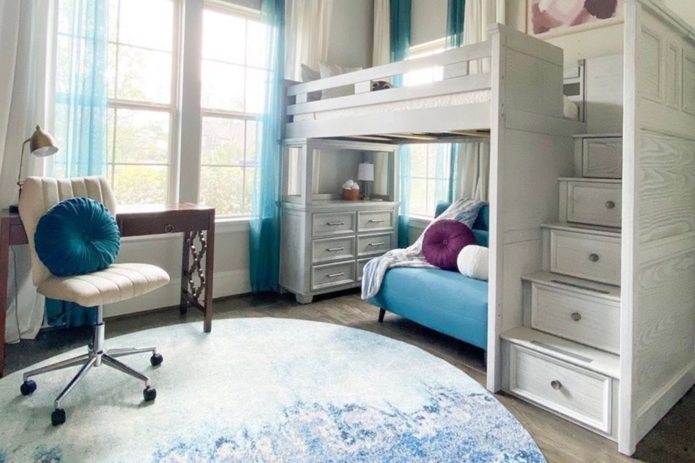 white bunkbed 