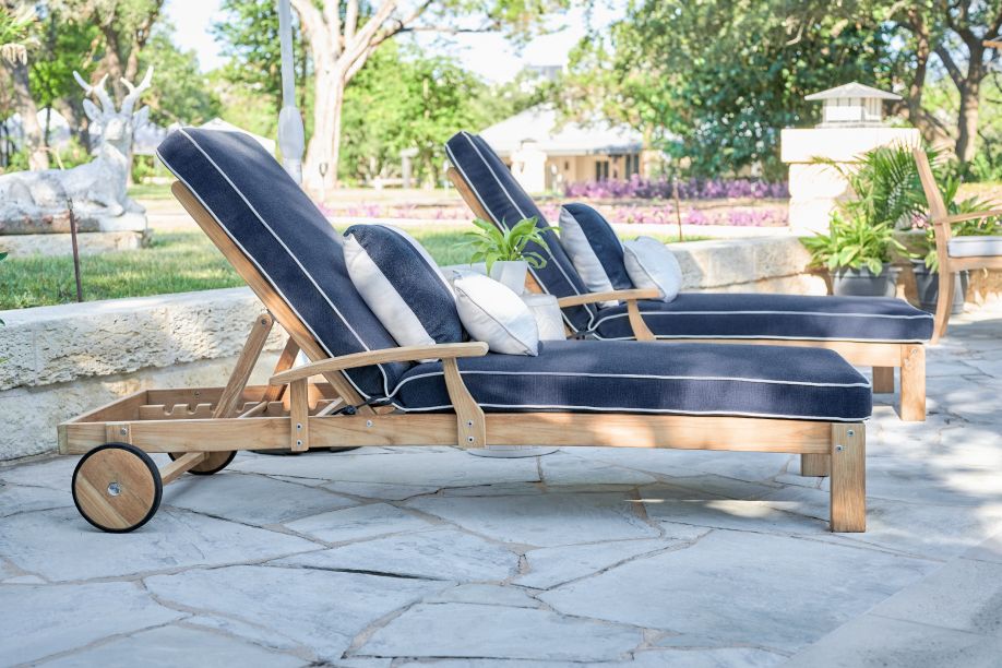 blue pool lounge chairs 