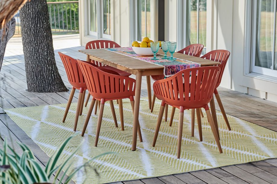 orange outdoor table