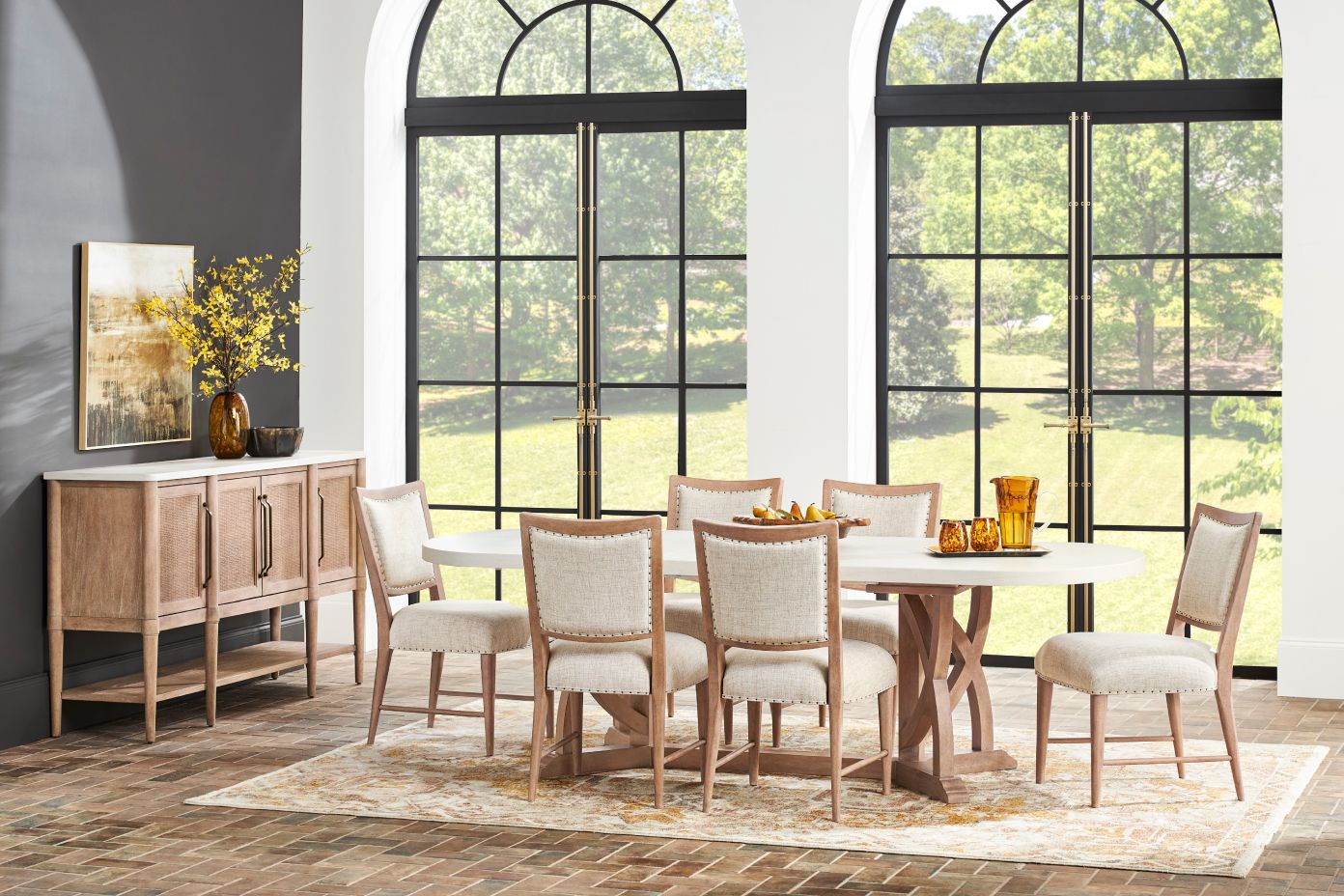 table and chairs in a light room