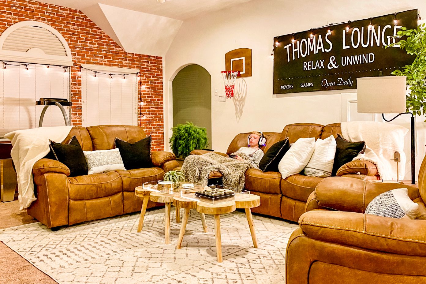 brown sofa and chair