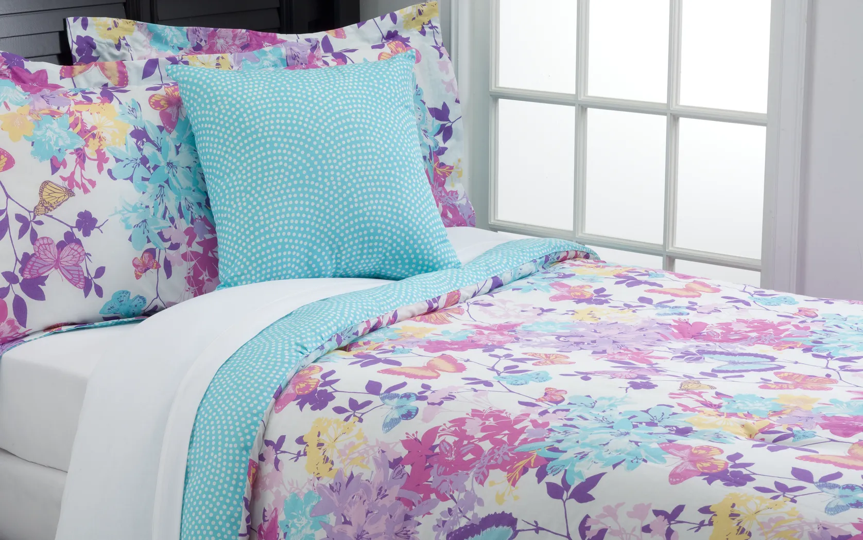 A Butterfly Dream Blue Twin Bed Set - Thumbnail - Image 1