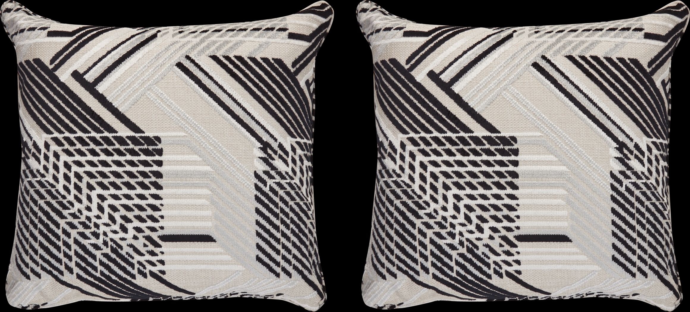 A-Maze Black Pillow, Set of Two - Thumbnail - Image 1