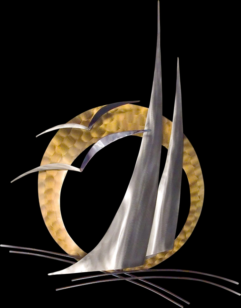 A Sail In The Night Silver Indoor/Outdoor Wall Art - Thumbnail - Image 1