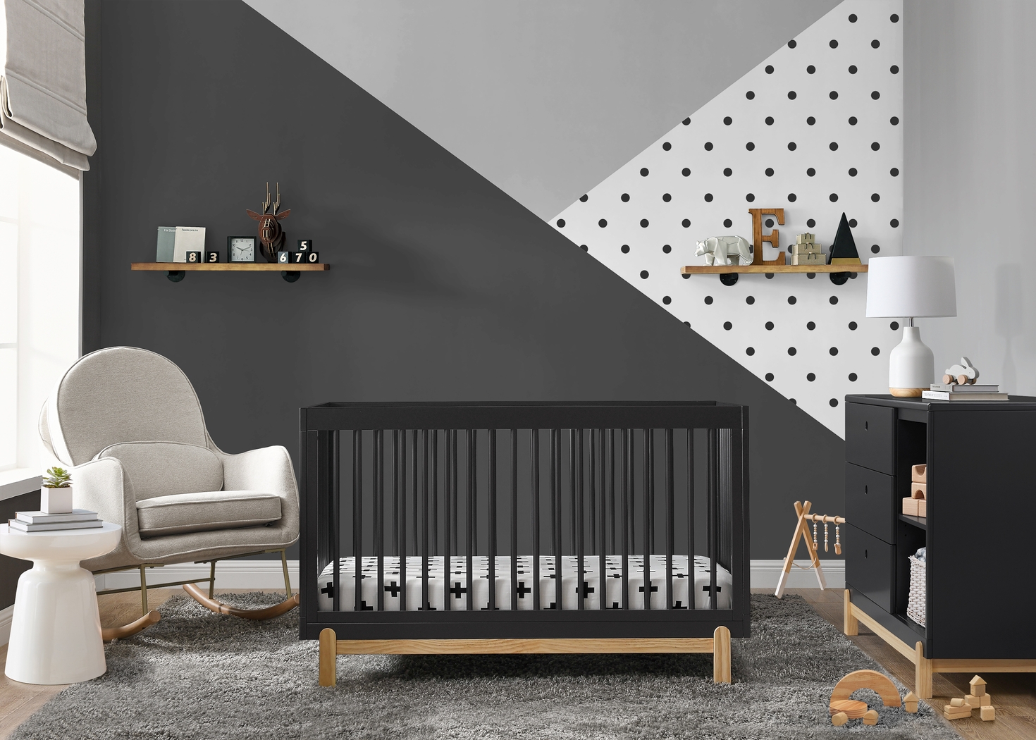 Kids Aadi Charcoal Convertible Crib - Thumbnail - Image 2