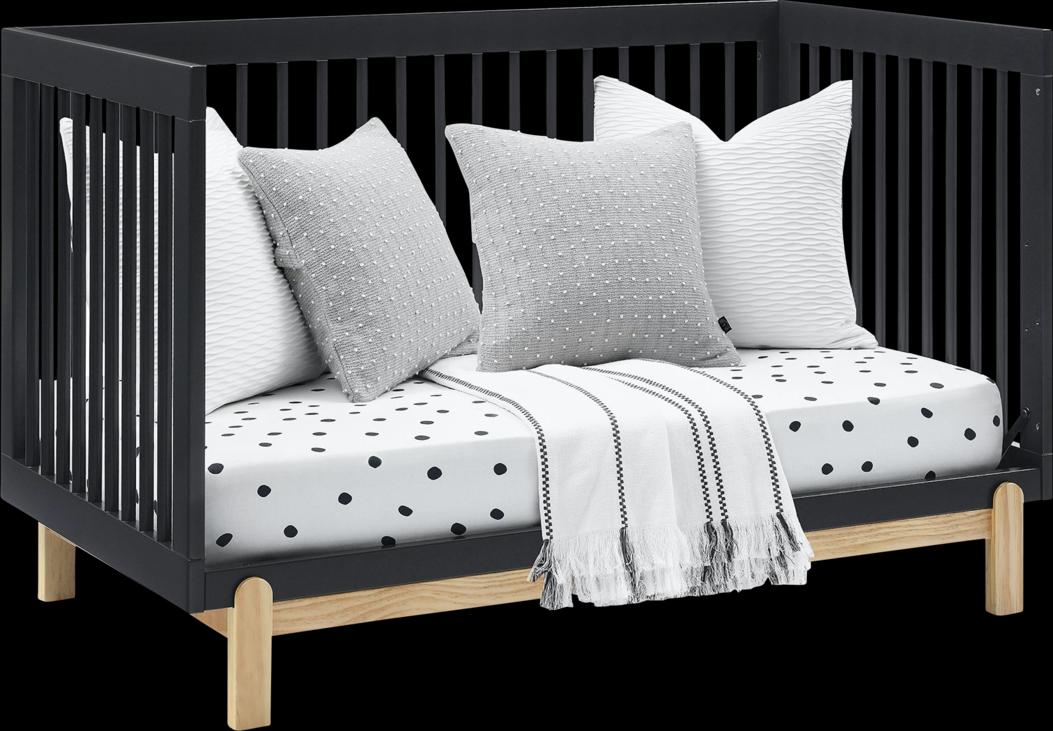 Kids Aadi Charcoal Convertible Crib - Thumbnail - Image 7