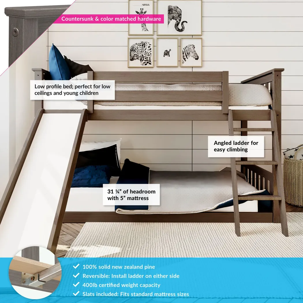 Kids Aalam Brown Twin/Twin Low Bunk Bed - Thumbnail - Image 2