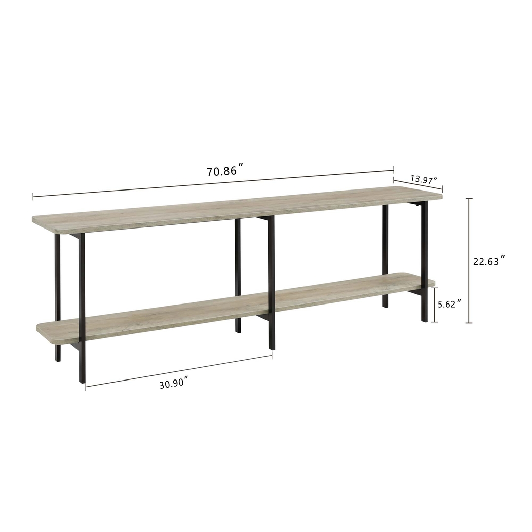 Aardvark Walk Gray 71 in. Console - Thumbnail - Image 13