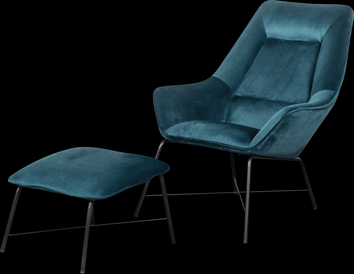 Aaronwood Blue Accent Chair and Ottoman - Thumbnail - Image 3