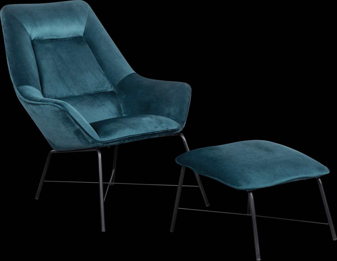 Aaronwood Blue Accent Chair and Ottoman - Thumbnail - Image 1