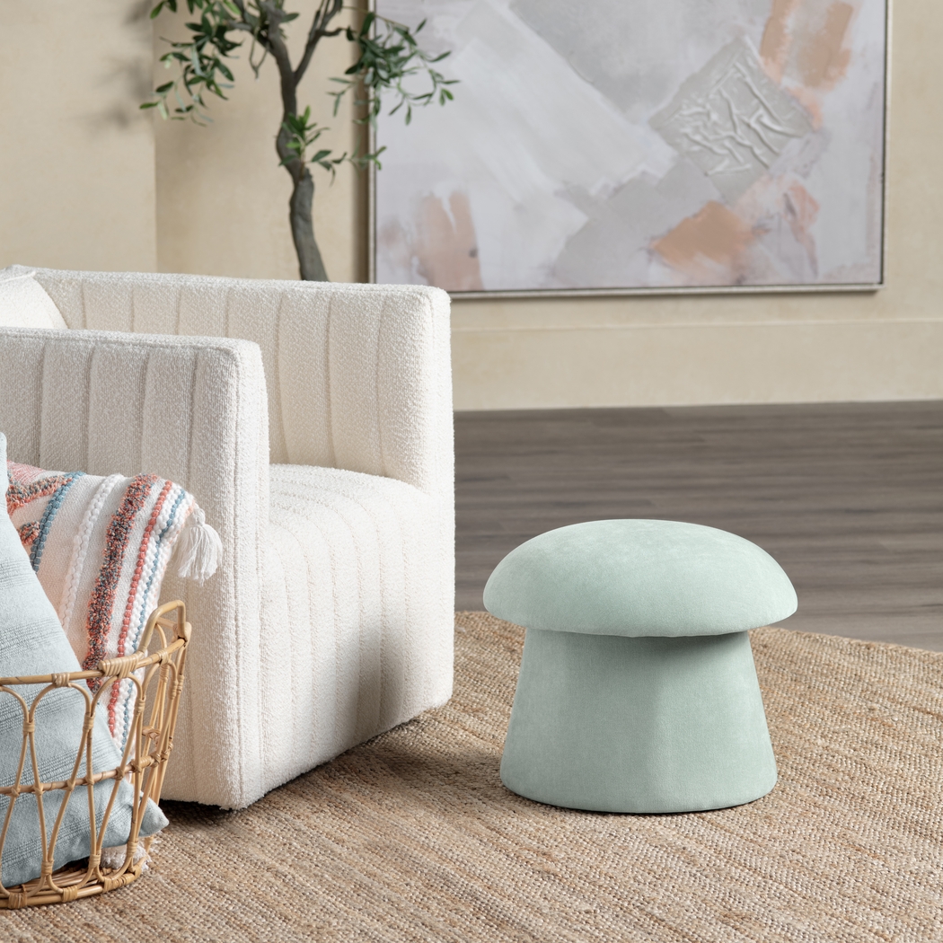 Abanto Light Blue Storage Ottoman - Thumbnail - Image 2
