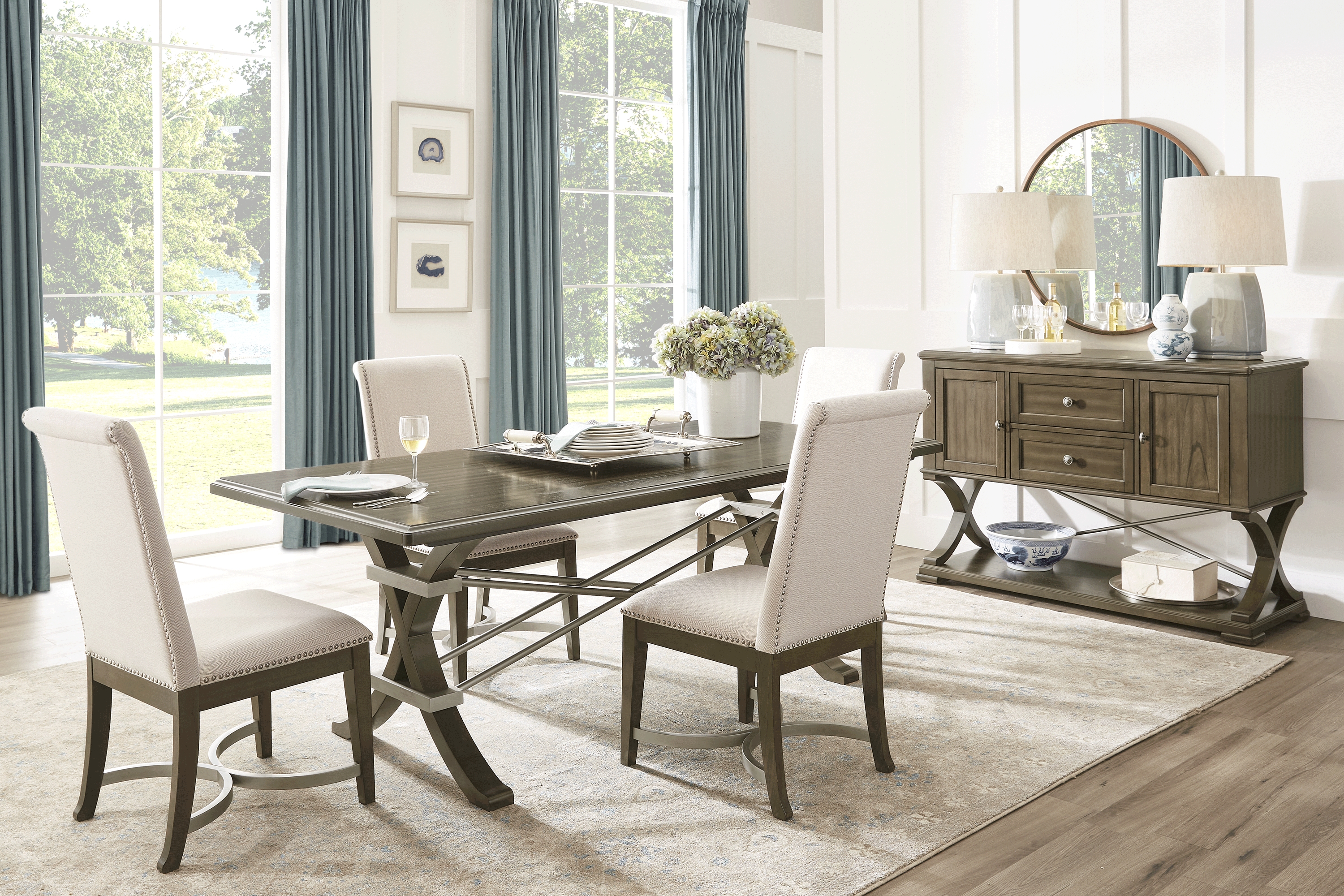 Abbey Court Brown 5 Pc Dining Room - Thumbnail - Image 1